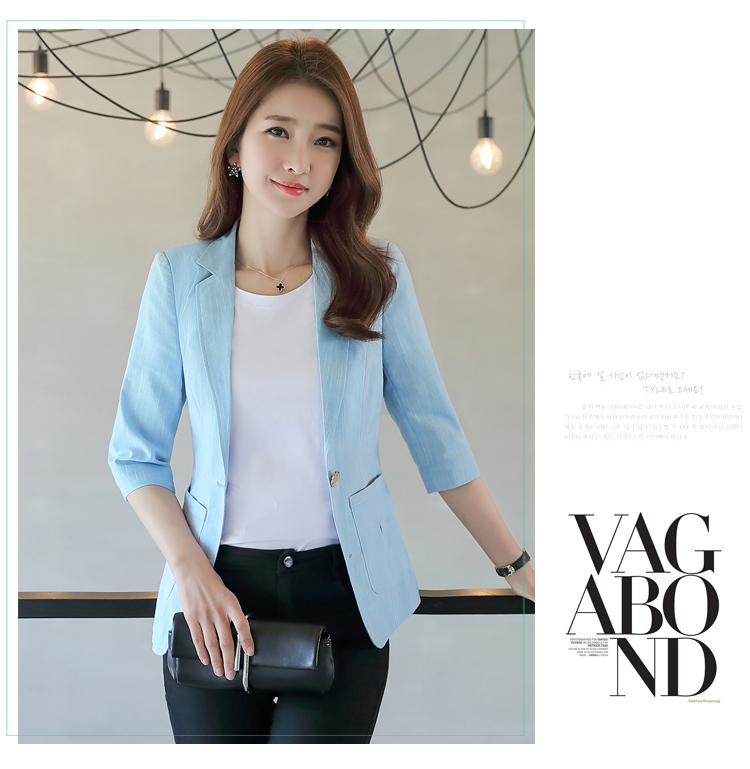Áo khoác mỏng bằng vải lanh nữ 2018 hè mới Hàn Quốc phiên bản ngắn tự canh ngắn tay áo 7 điểm giản dị phù hợp với nữ nhỏ đồ bộ nữ đẹp