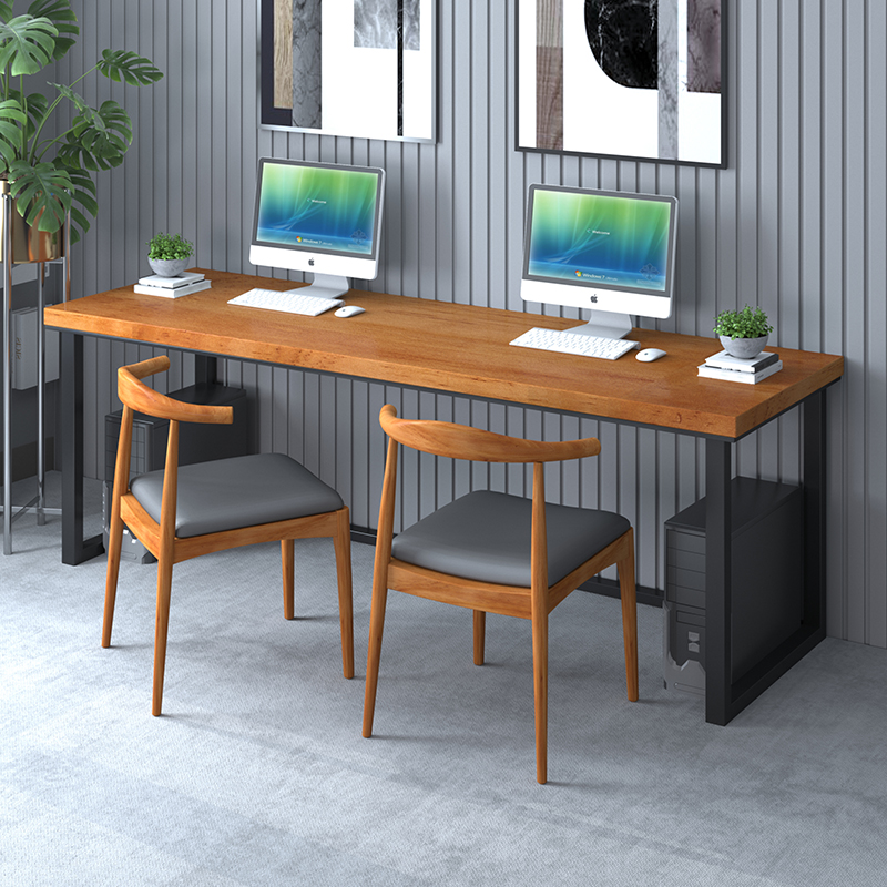 Solid wood computer desk desktop simple double modern desk home desk Nordic light luxury office gaming workbench