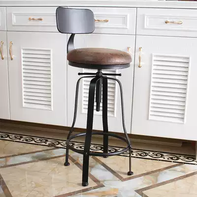 Nordic revolving bar chair chair backrest iron bar stool modern simple home high stool chair bar chair