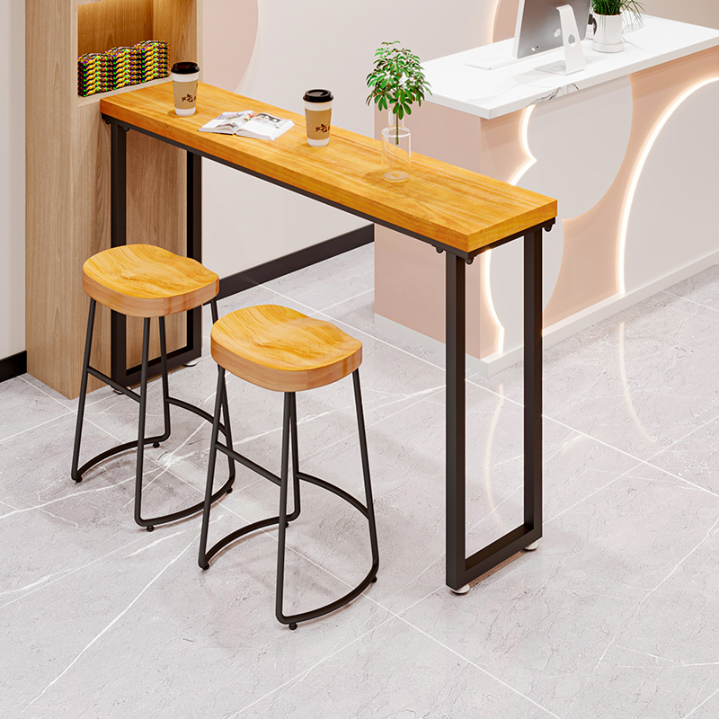 Balcony Bar Desk Table Home Narrow Bar Table Solid Wood Window Side High Foot Table Strip Table Commercial Bar Close By Wall High Bar Table-Taobao