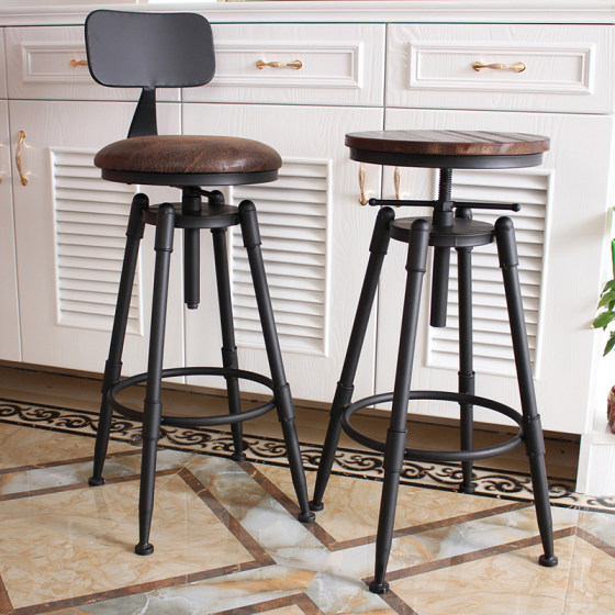 Bar table chair wrought iron bar chair swivel lift chair high stool back high chair modern minimalist household stool