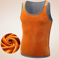 Cotton cộng với nhung dày ấm áp vest nam chạm đáy Slim vest vest thể thao bó sát mùa thu đông comple tuổi 50