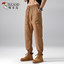 Woodpecker summer mens lightweight breathable quick-drying womens loose sports mountaineering casual trousers ice-sense overalls