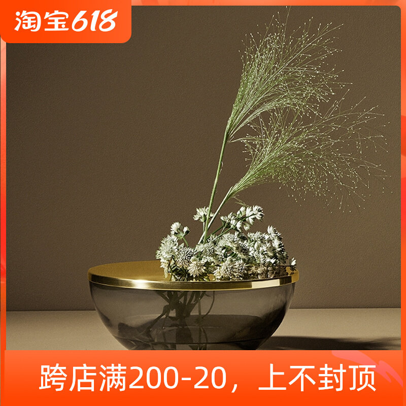 Caragle imports Denmark AYTM Nordic minimalist tota brass glass florator fruit basin-like inter-plate decoration