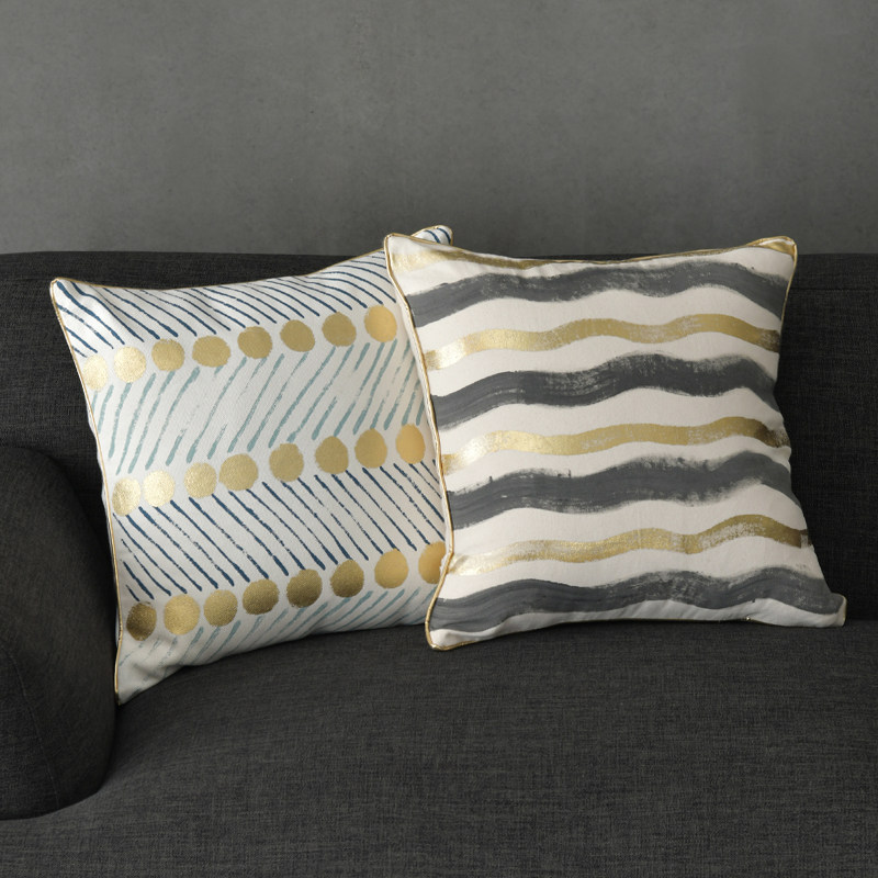 Caragle India Imports Original Nordic Bohemian Mediterranean Artisanal Bronzed Cotton Linen Sofa Hug Pillow Cover