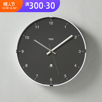Caragle Japan Original imported Lemnos Nordic minimalist modern clock muted digital metal hanging bell black