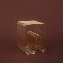 Caragle imports Danish AYTM Nordic minimalist light extravagant magazine rack brass colour shelve