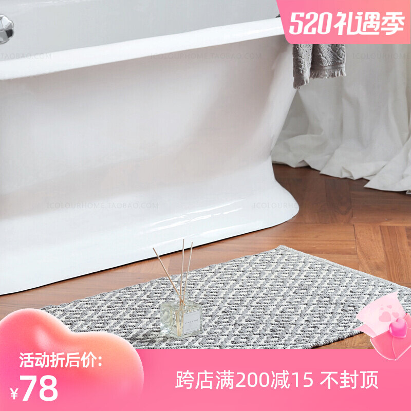 Imported Nordic American retro small rug Persian Wind geometric multicolor bedroom Genguan bathroom thickened floor mat