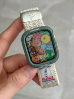 Пятна звездного света + трехмерная мягкая оболочка зеленого цвета сосновая игла - плетеная магнитная пряжка с собакой