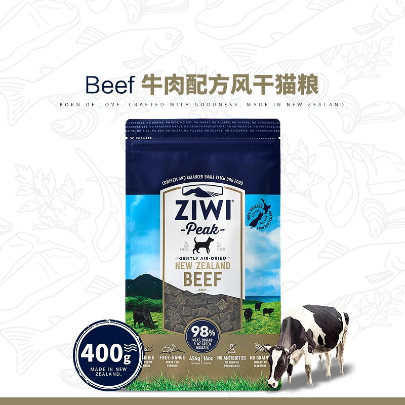 New Zealand ziwipeak đỉnh cao cho mèo thức ăn chính cá thu thịt tươi thức ăn cho mèo thịt gà và thịt bò khô - Cat Staples
