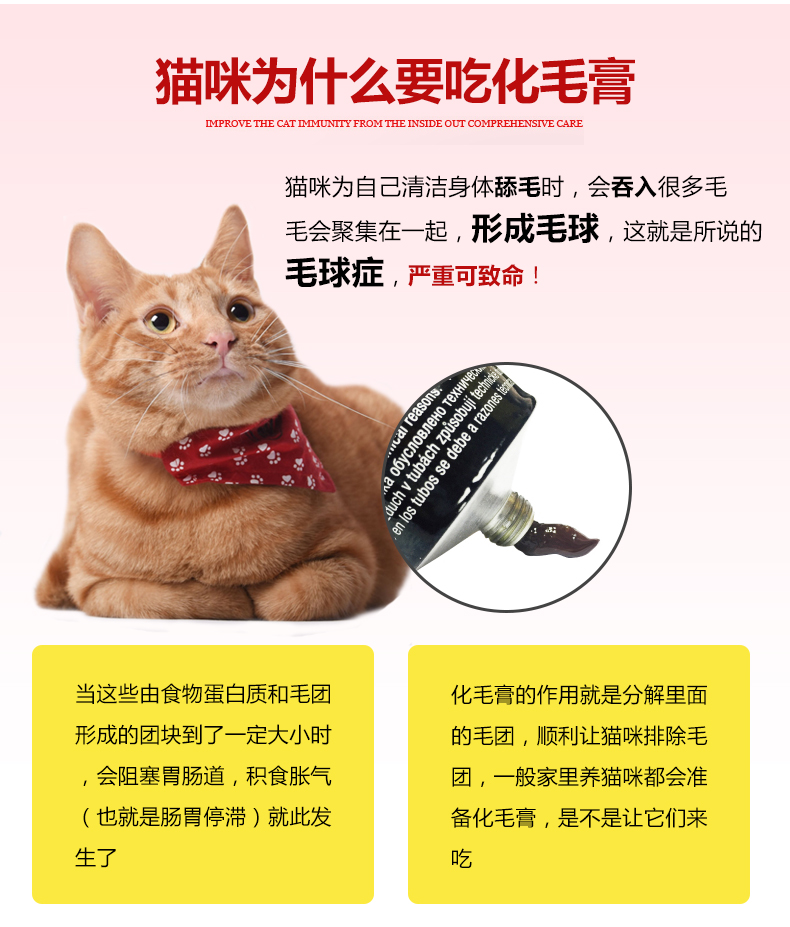 GimCat Đức nhập khẩu kem Jun Baohuaning 200g mèo tăng cường mạch nha để bóng nhổ lông điều hòa dạ dày - Cat / Dog Health bổ sung sữa dành cho chó con