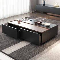 Nordic Tea Table Black Walnuts Wood Color Modern Minima Can Lift Multifunction Living-room Storage Creative Personality Tea Table