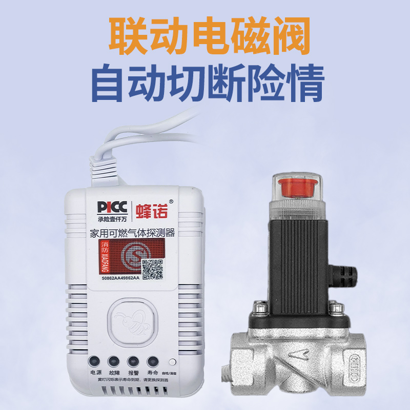 Kitchen Natural Gas Alarm Fire New National Standard Gas Leak Gas Check Detector controls electromagnetic cut-off valve-Taobao