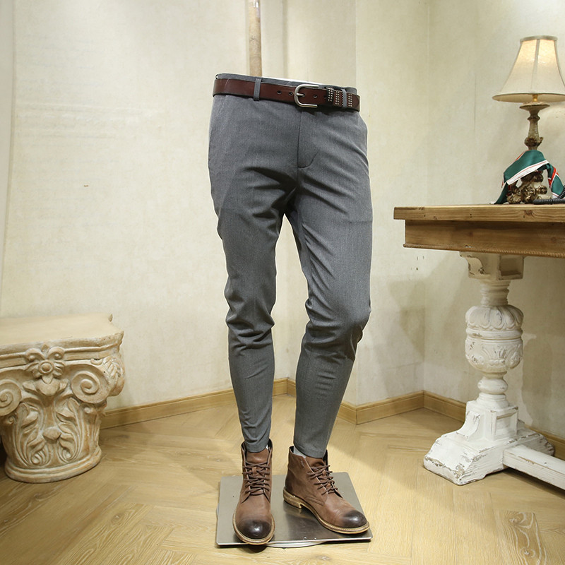 Work casual wild solid color casual pants Men's trousers Slim-fit small feet Men's casual pants Business simple pants