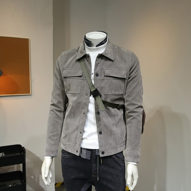 European and American retro tooling leather clothes men's jacket Han version of men's leather jacket men's handsome gas jacket 100 hitch