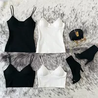 2018 cơ sở mới vest vest nữ ngắn mặc bên trong với áo độn ngực gợi cảm áo cổ chữ V mùa hè quần áo thể thao nữ