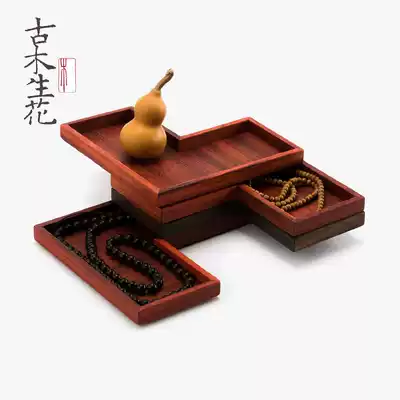 Ancient wood raw flower original mahogany desktop storage box L type free combination multifunctional parts Box storage and finishing