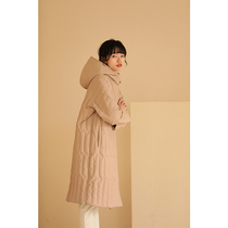 Lady Hartooth Chen Ai Jiafa style homemade paper Man 90 white duck suede Detachable with hat down clothes long jacket woman