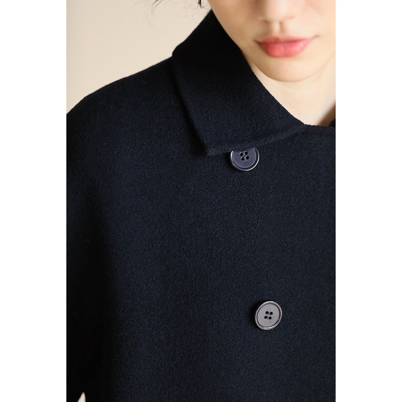 Miss Hatooth winter heavy long-sleeved waist and thin imported all-Australian wool double-sided woolen coat warm jacket women