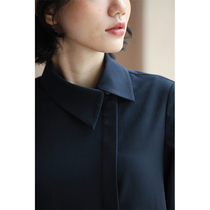 Miss Harteeth 22 Spring new 100 hitch white Conspicuous Slim-skinny Blue Shirt Dress children