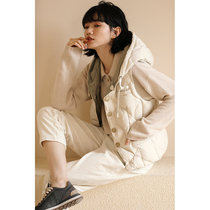 Miss Hateeth Miss Chen Ai Jia Early Spring Stack Wearing Gods Light High and Wrinkled White Duck Suede Double Sided with Hat Down Horse Chia