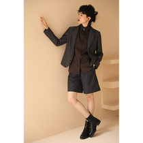 Miss Hateeth Miss Chen Ai Jia Chun Long sleeves Mao suit jacket No sleeve vest High waist a character half body dress 3 pieces of women