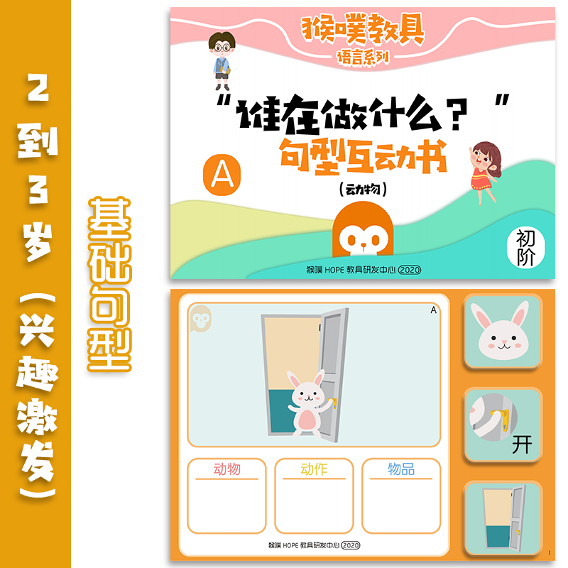 2-3 years old children language development early education Cognitive rehabilitation training Monkey putt forest teaching aids C04