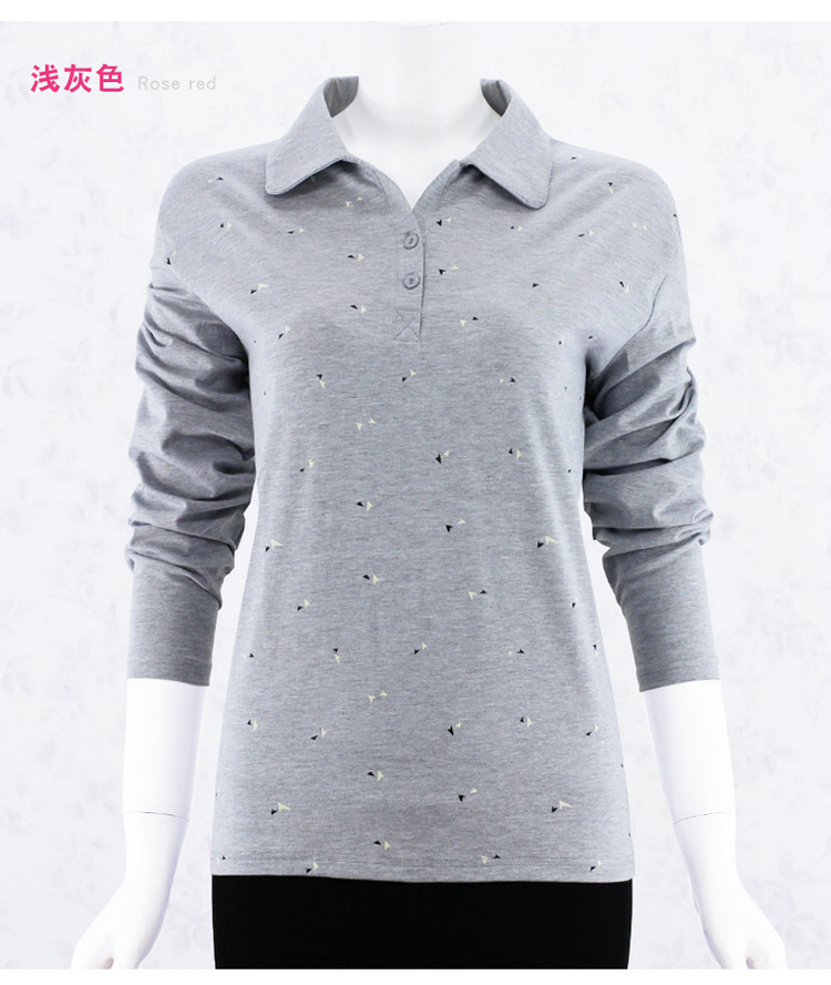 Áo sơ mi dài tay cho bé mùa xuân và mùa thu dài tay áo thun cotton rộng rãi 2018 áo kiểu trung niên hàn quốc