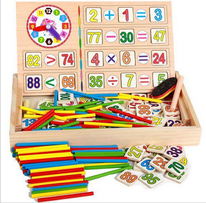 Multi-function number operation learning box Arithmetic stick Counting stick Kindergarten preschool early education puzzle drawing board 3 years old