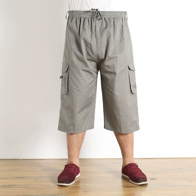 Trung niên và cũ cotton nam quần cắt quần eo cao cộng với phân bón XL lỏng thường ngắn 7 quần mùa hè phần mỏng quần bò nam