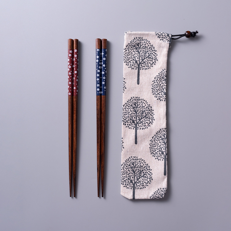 Japanese Cherry Blossom Chopsticks Wooden Tips 1 Pair Single Pack 2 Pairs Couples One Pair Two Pairs Japanese High-end Household Wood