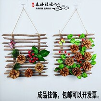 Natural Mori Dried Branches Pinecone Creative Country Kindergarten diy Ring Creative Home Christmas Gift Jewelry
