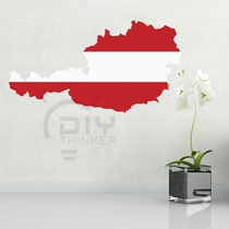 Bedroom Living room Office Classroom DIY Austria Flag map waterproof adhesive sticker Painted Wall Sticker Sticker