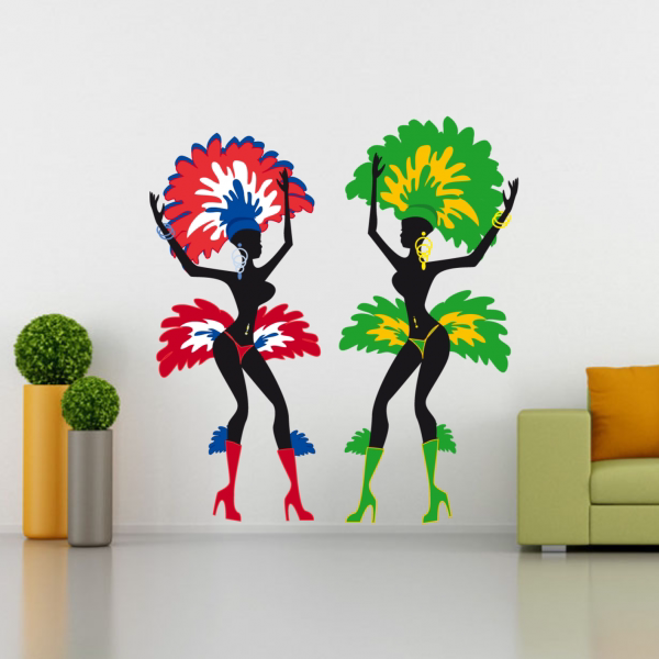 Brazilian Sports Games decorative wall stickers samba dance stickers help bedroom living room removable stickers wall stickers
