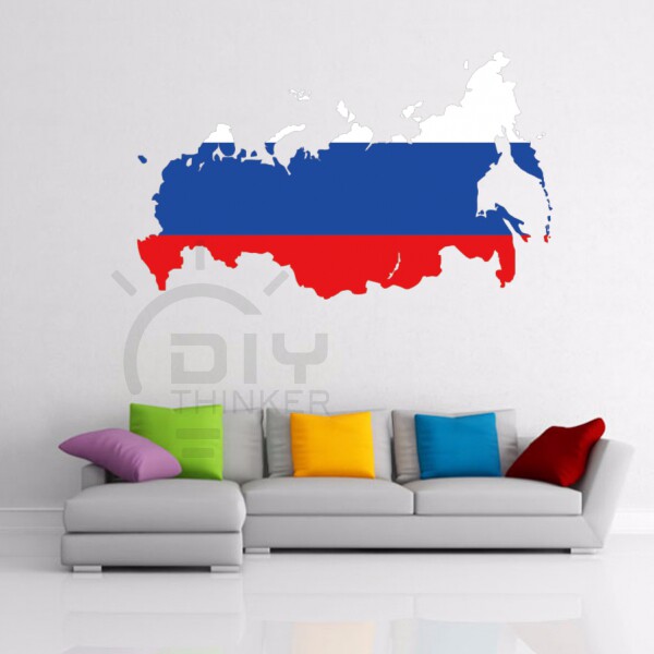 Bedroom living room office classroom DIY Russian flag map waterproof self-adhesive stickers wall stickers decals