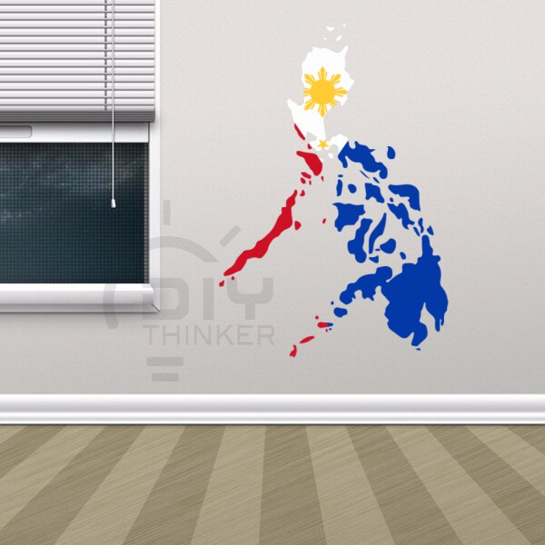 Bedroom living room office classroom DIY Philippine flag map waterproof adhesive sticker sticker sticker sticker sticker sticker