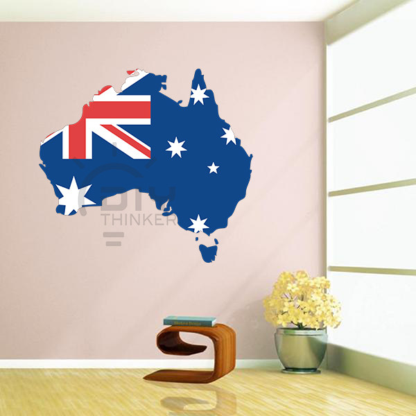Bedroom living room office classroom DIY Australian flag map waterproof self-adhesive stickers wall stickers