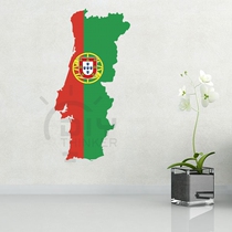 Bedroom Living room Office Classroom DIY Portugal Flag map waterproof adhesive sticker Painted Wall Sticker Applid
