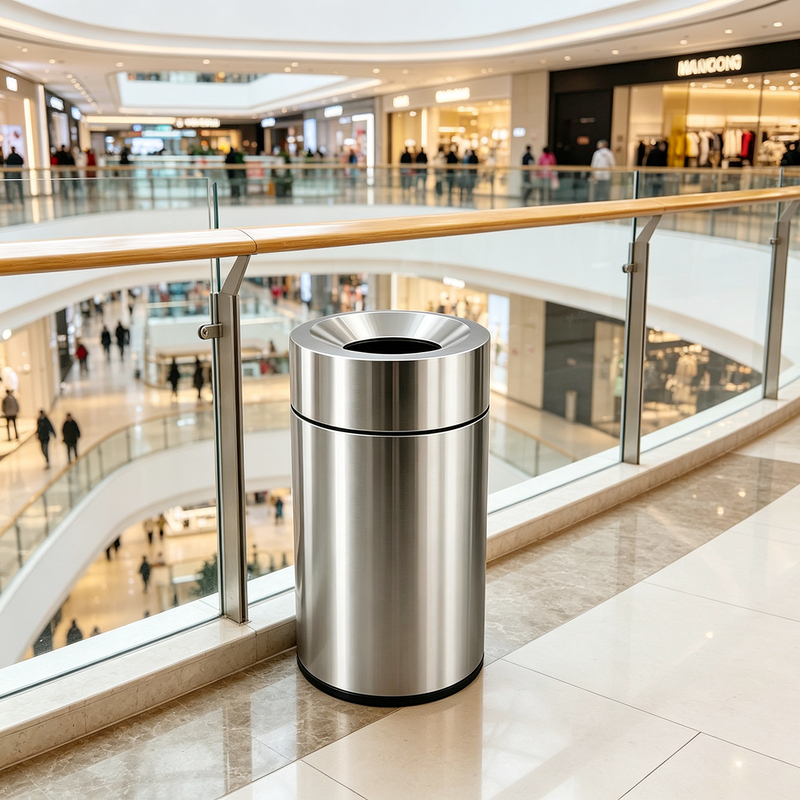 Dean's Mall Trash Can, 201 Stainless Steel, Commercial Large Capacity, Suitable for Supermarkets and Cinemas, Round Shape, 50 Liters Dean's Mall Trash Can, 201 Stainless Steel, Commercial Large Capacity, Suitable for Supermarkets and Cinemas, Round Shape, 50 Liters
