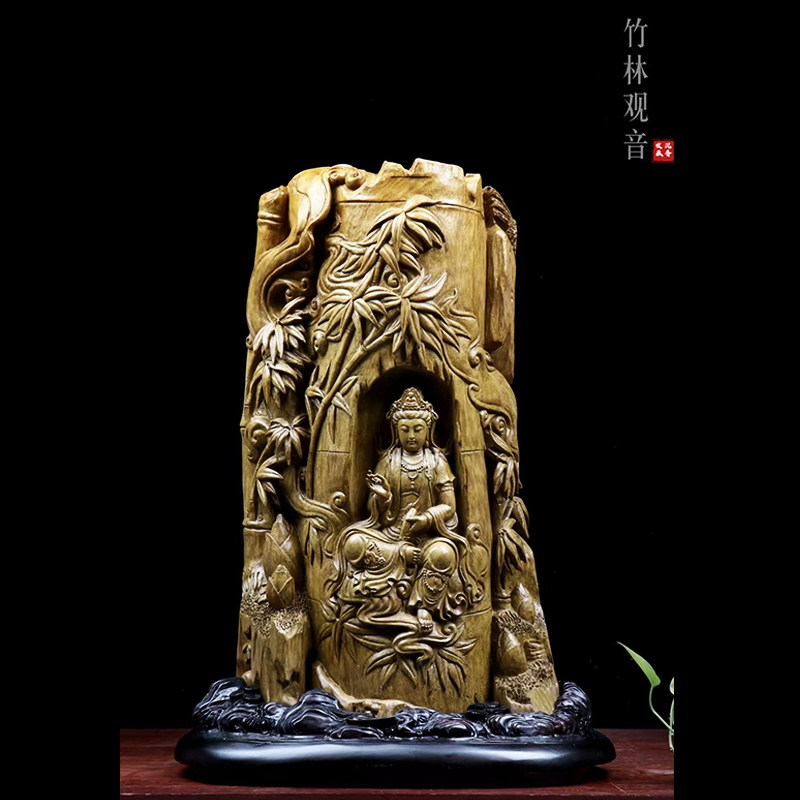 新老山檀香摆件沉香木雕竹林观音富贵人生八骏马纯手工根雕工艺品-淘宝网