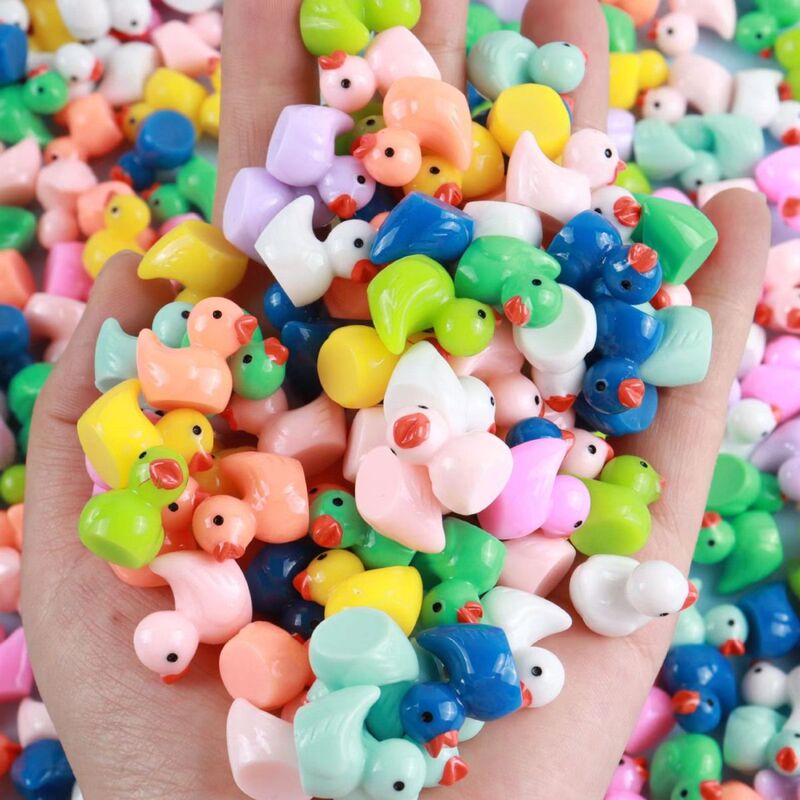 Mini Colorful Duck Toy Desktop Ornament Three-Dimensional Small Object Miniature Gadget Little Yellow Duck Animal Model