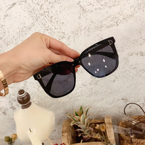 Net red tide one-piece borderless gradient color polarized sunglasses womens large frame round face street shot sunglasses square frame glasses
