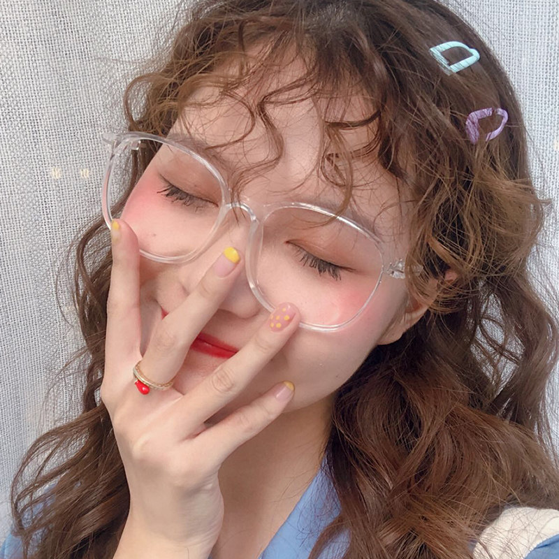 Net red with small fragrant black frame glasses shake-up megapixel transparent frame eyewear with large face and thin face