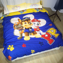 Childrens quilt cover quilt cover single piece cotton pure cotton cartoon barking team can be customized 150*200 120*150 180