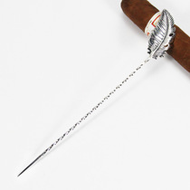 Cigar needle Lafuli 925 sterling silver feather needle portable cigar dredge needle puncture ventilation needle