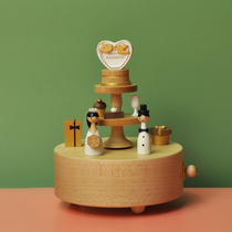 jeancard music box wedding cake woody eight-soundbox to send close friend girl to sue white memorial gift