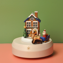 jeancard music box elk deer small night light electric rotary dolly to send boy girl girl day creative gift