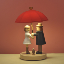 jeancard wooded small night light LED bedside bedroom table lamp charged with new wedding blessing gift for best friend