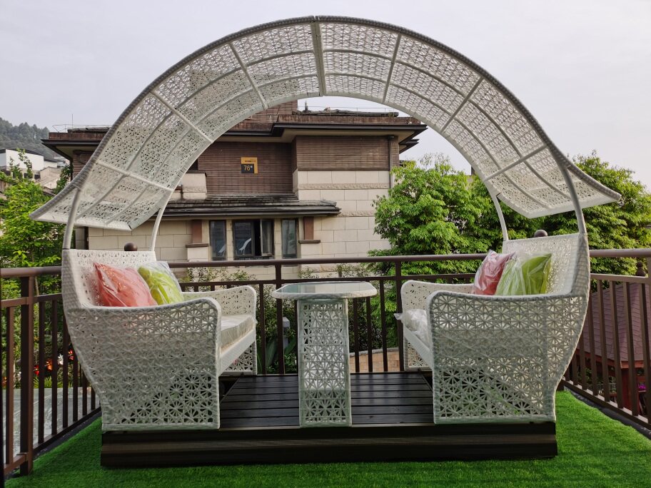 Outdoor covines rocking chair Outdoor Balcony Power Rocking Chair Garden Courtyard Folk villa Leisure Double Four Swings Swings