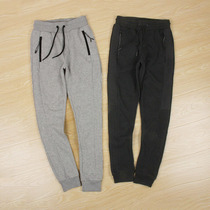 Handsome 70% cotton good fabric autumn and winter plus velvet comfortable leisure sports pants closed foot pants mens trousers